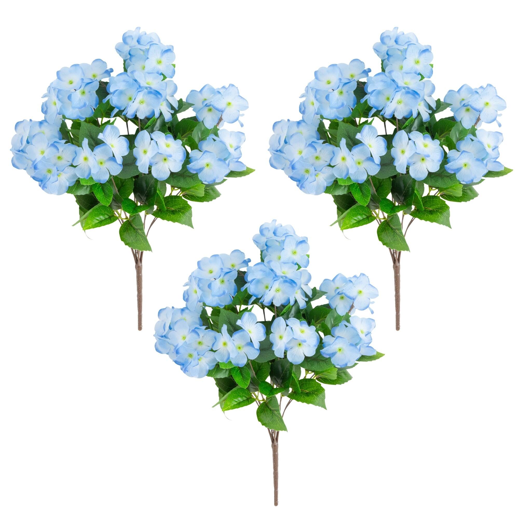 19" UV Resistant Artificial Hydrangea Bushes